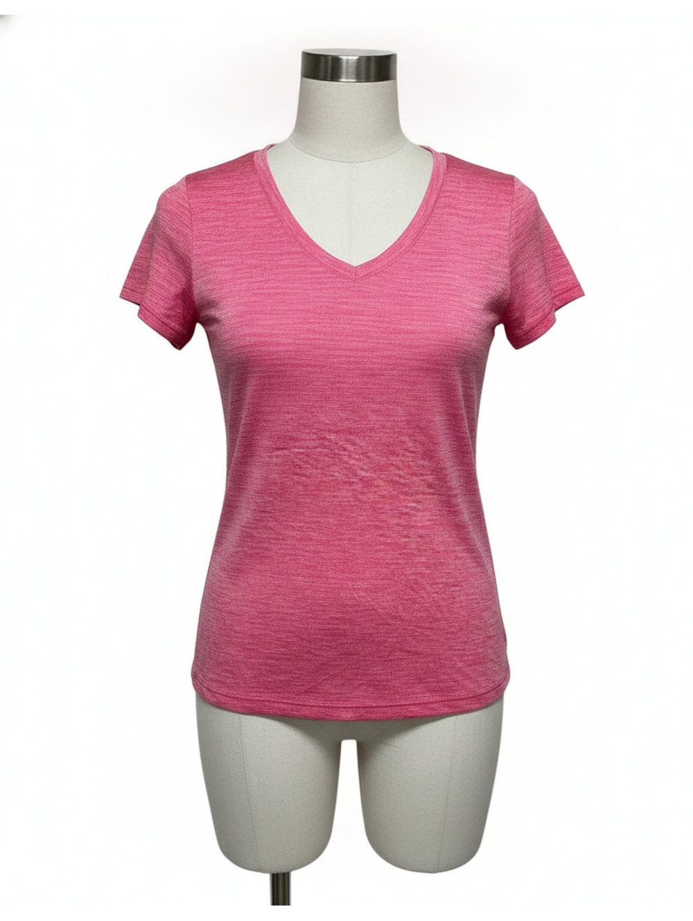 No Boundaries Pink V-Neck Short Sleeve T-Shirt Women’s Size Medium Soft Top